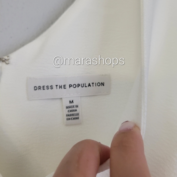 Dress The Population Sandra White Curved-Back Mermaid Gown - Picture 6 of 7